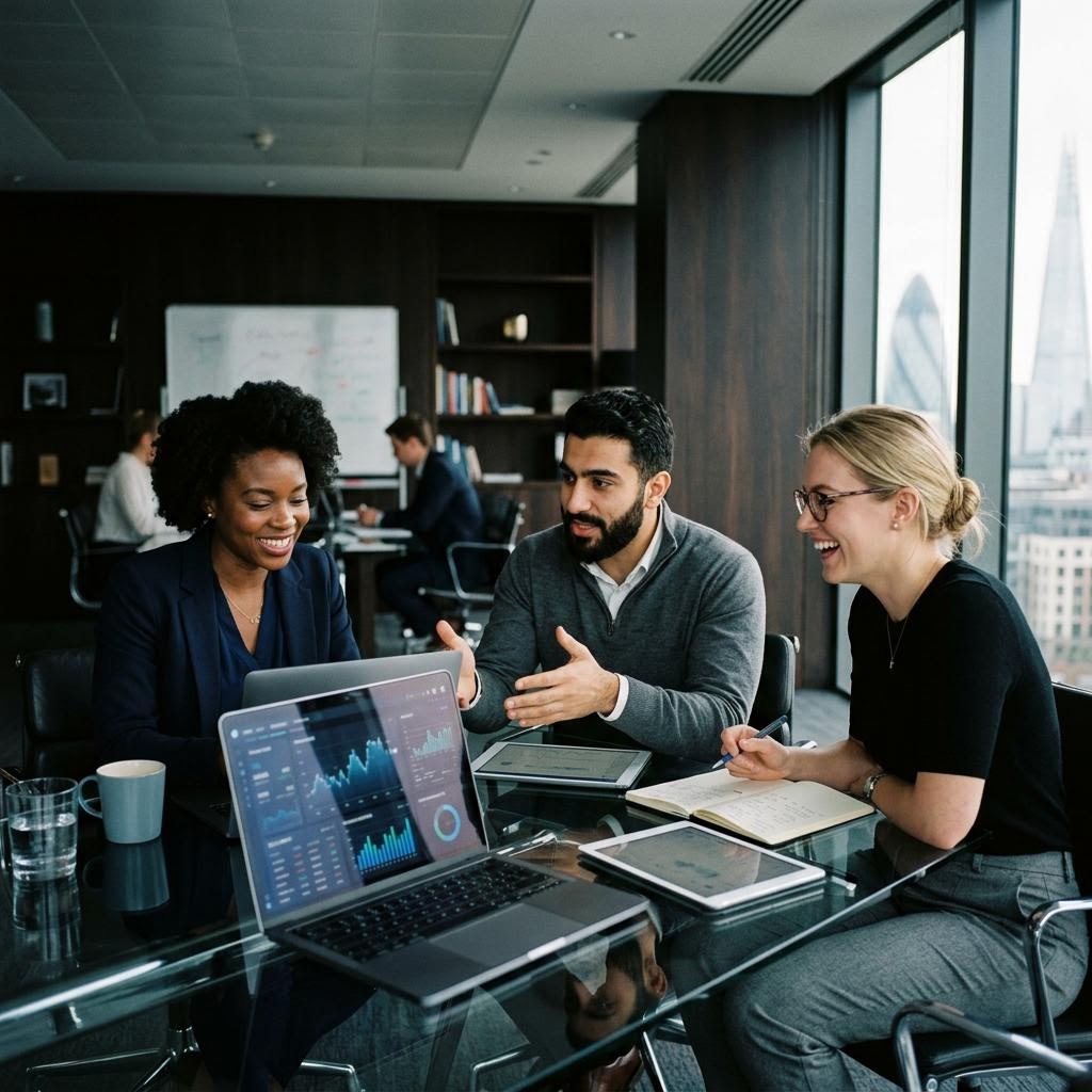 Botarenax Analystenteam bei der Marktanalyse im Büro