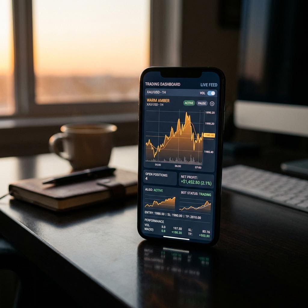 Botarenax Trading Dashboard Benutzeroberfläche auf dem Smartphone